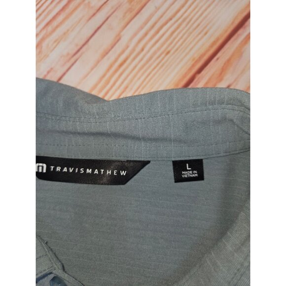 Travis Mathew Mens Polo Shirt Large Sage Green - Picture 6 of 7